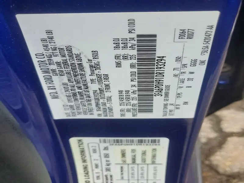 2013 FORD FUSION SE  
