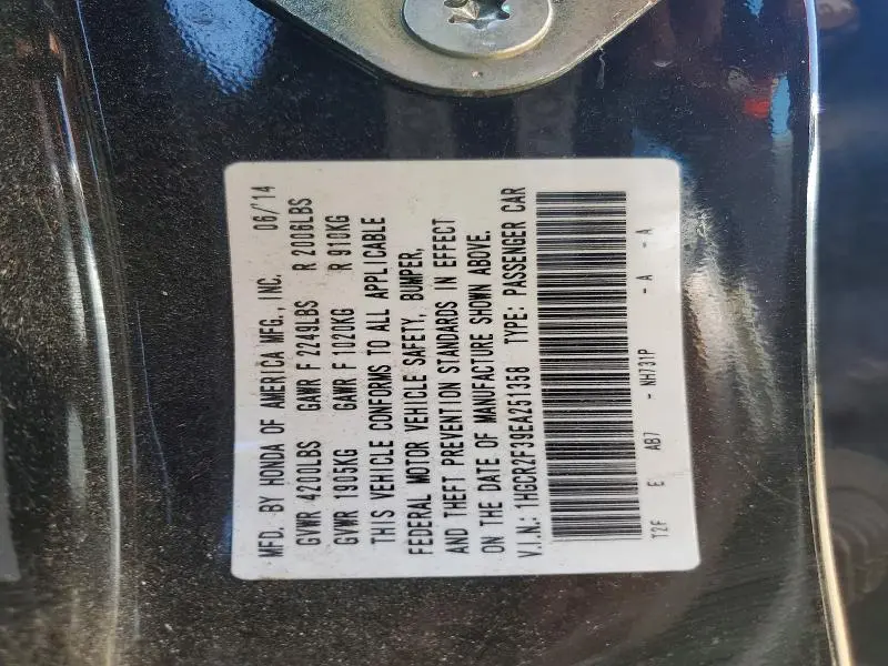 2014 HONDA ACCORD LX  