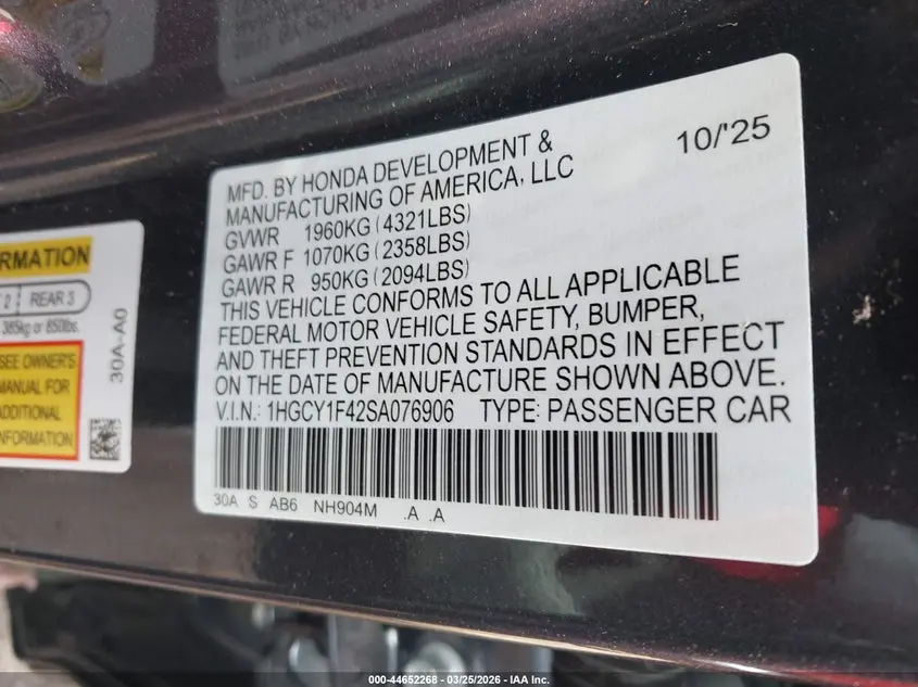 2025 HONDA ACCORD SE