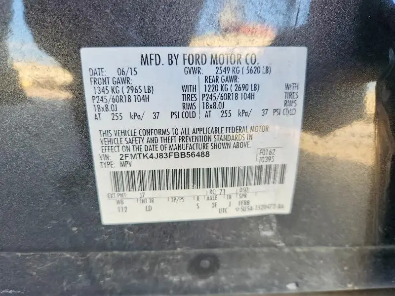 2015 FORD EDGE SEL  