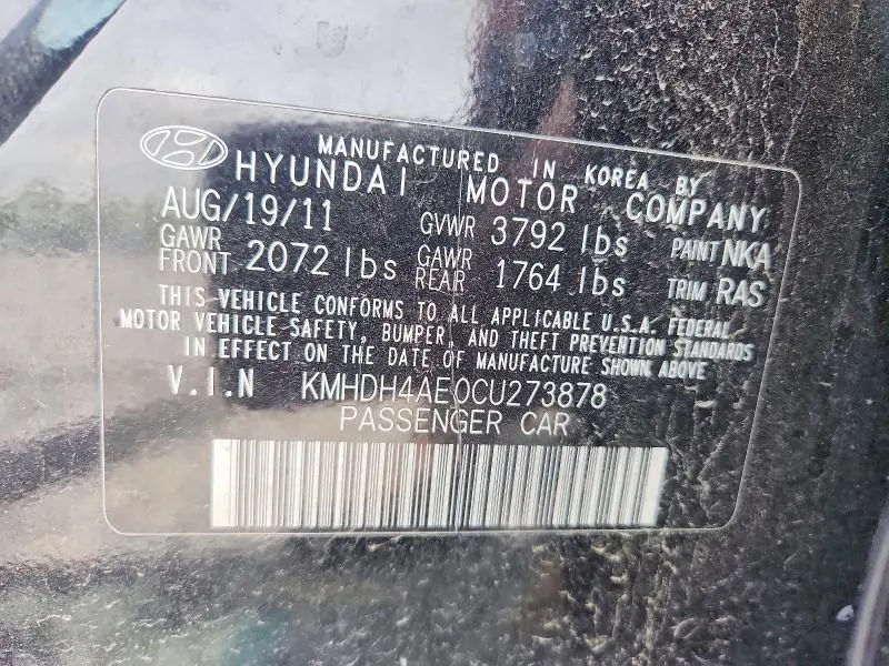 2012 HYUNDAI ELANTRA GLS  