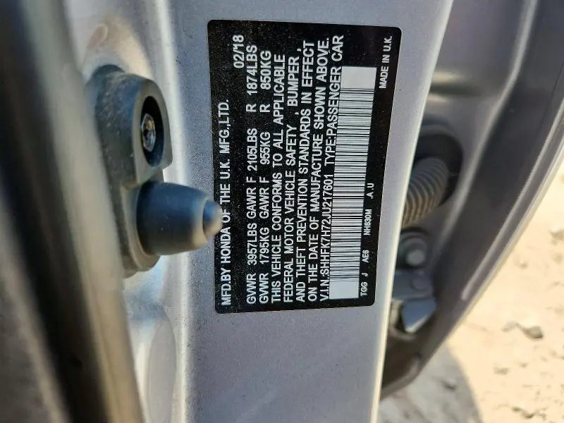 2018 HONDA CIVIC EXL  