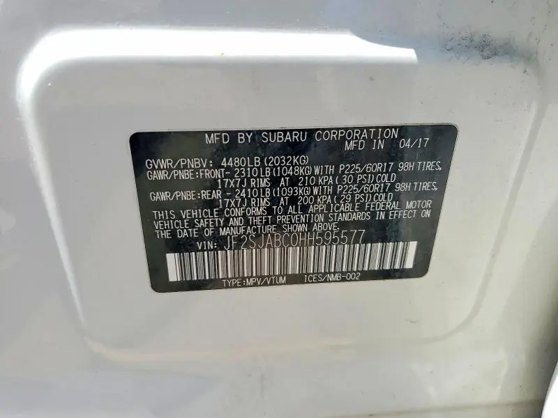 2017 SUBARU FORESTER 2.5I  
