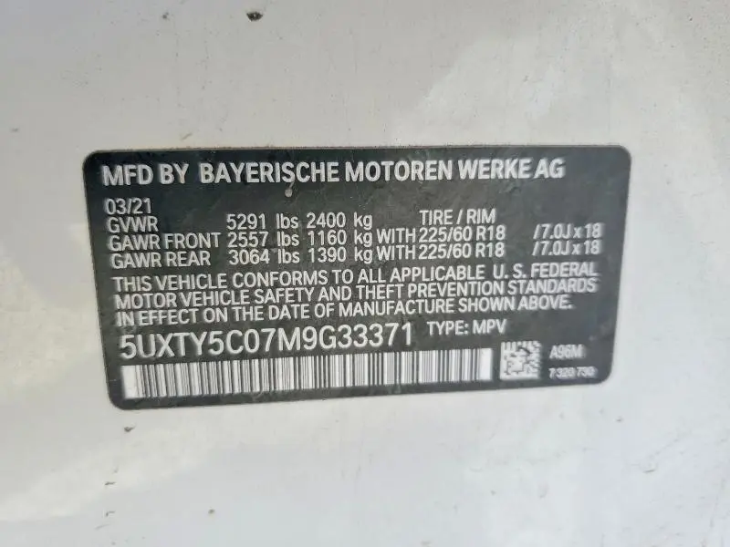 2021 BMW X3 XDRIVE30I  