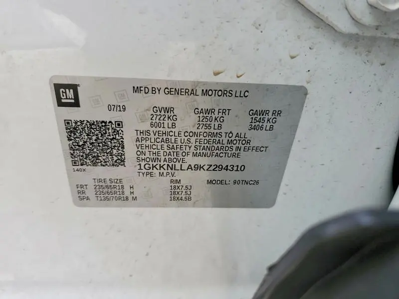 2019 GMC ACADIA SLE  