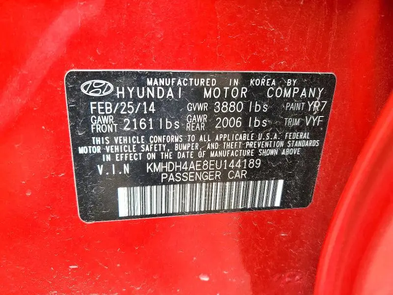 2014 HYUNDAI ELANTRA SE  