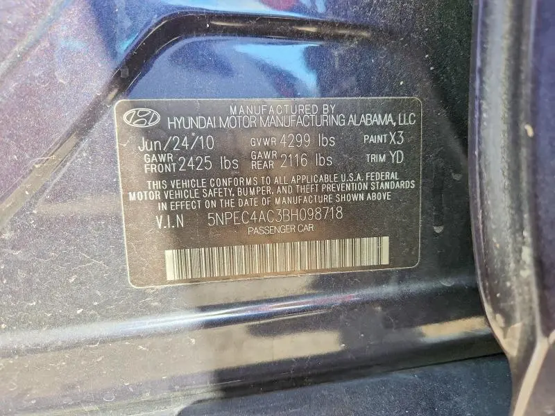 2011 HYUNDAI SONATA LIMITED  