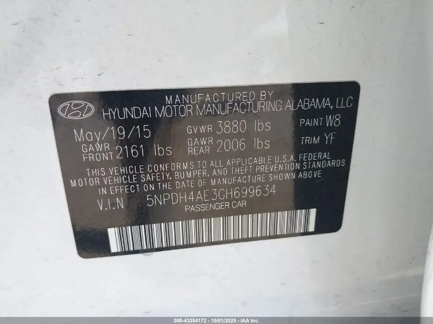 2016 HYUNDAI ELANTRA SE