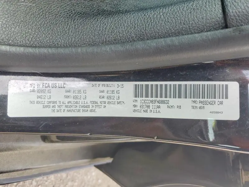 2015 CHRYSLER 200 LIMITED  