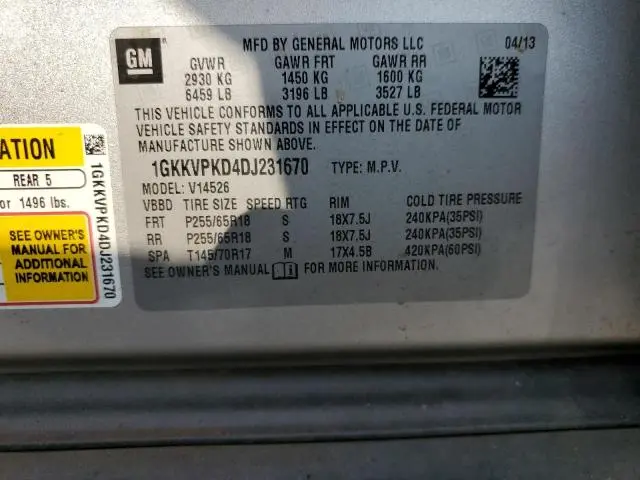 2013 GMC ACADIA SLE  