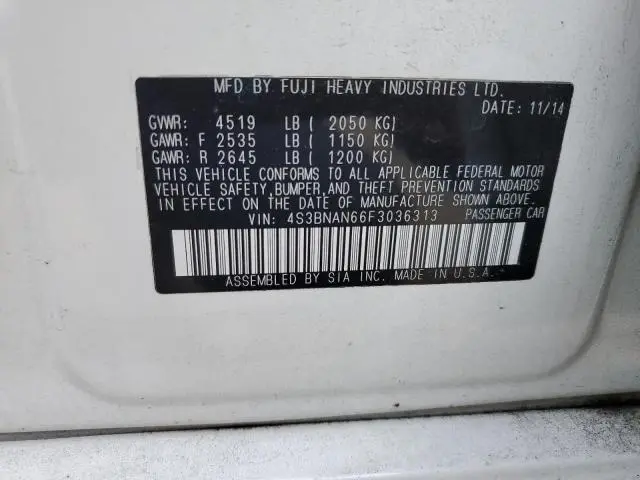 2015 SUBARU LEGACY 2.5I LIMITED