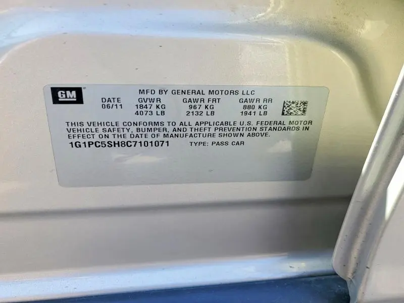 2012 CHEVROLET CRUZE LS  