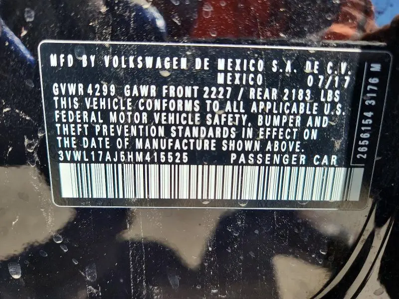 2017 VOLKSWAGEN JETTA SEL  