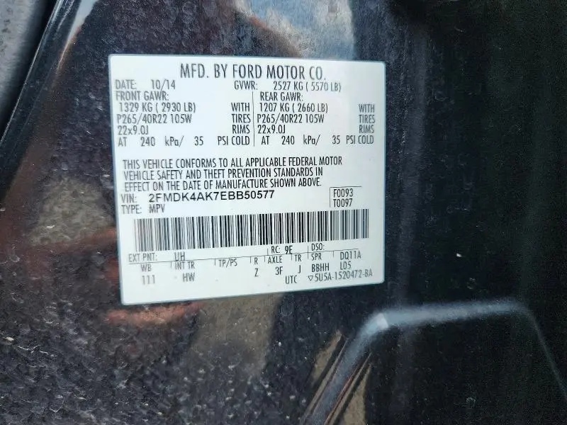 2014 FORD EDGE SPORT  
