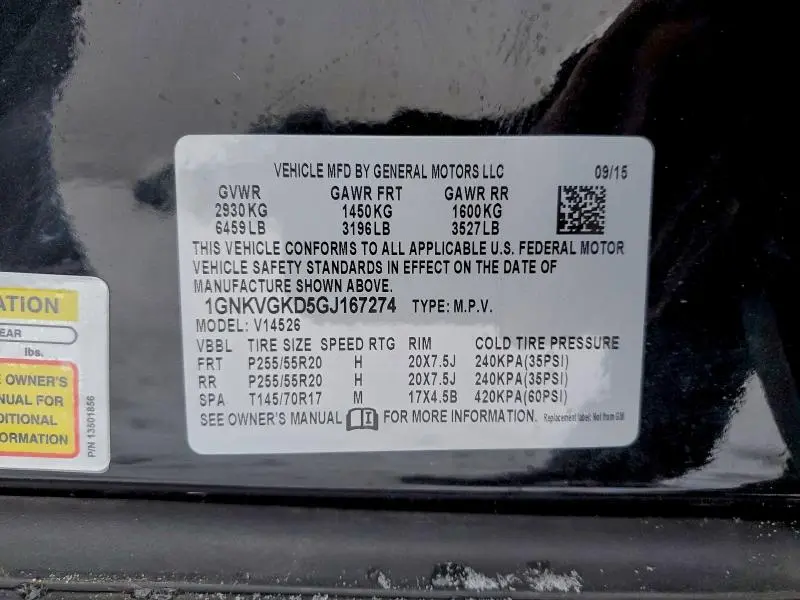 2016 CHEVROLET TRAVERSE LT  