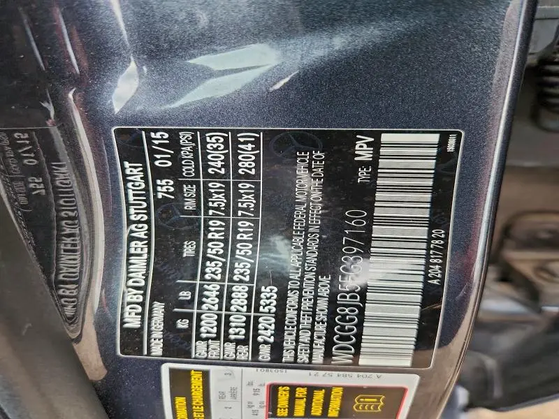 2015 MERCEDES-BENZ GLK 350 4MATIC  