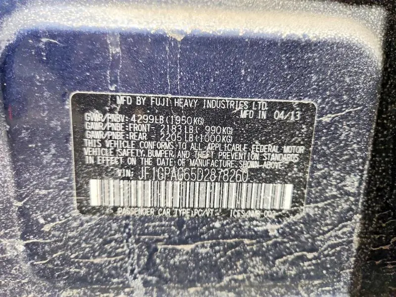 2013 SUBARU IMPREZA LIMITED  