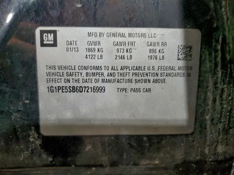 2013 CHEVROLET CRUZE LT  