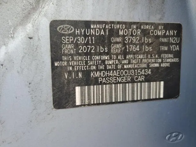 2012 HYUNDAI ELANTRA GLS  