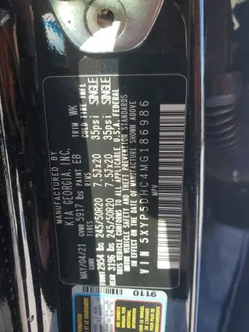 2021 KIA TELLURIDE SX  