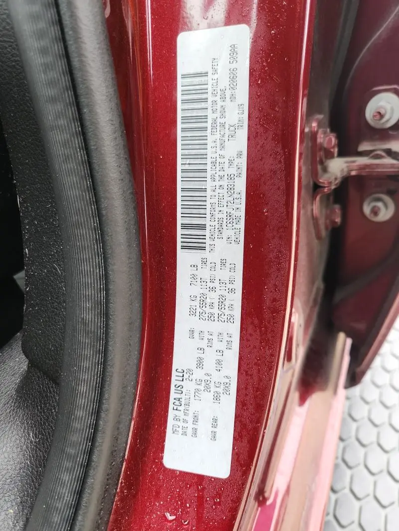 2020 RAM 1500 LARAMIE  