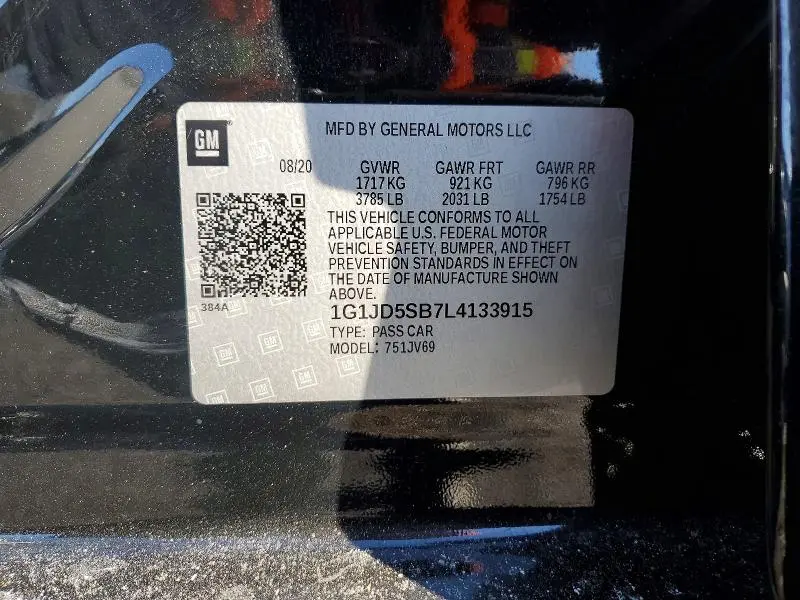 2020 CHEVROLET SONIC LT  