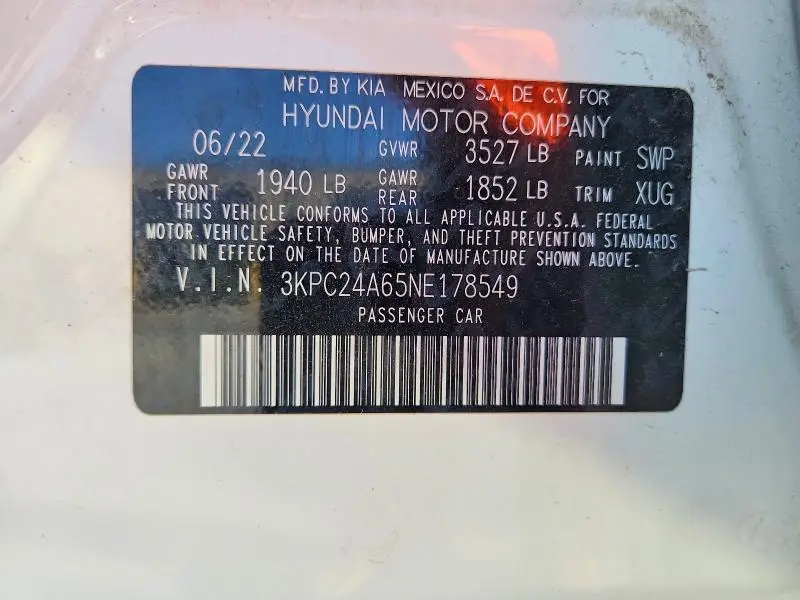 2022 HYUNDAI ACCENT SEL  