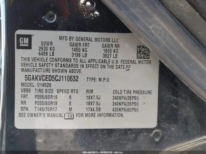 2012 BUICK ENCLAVE LEATHER