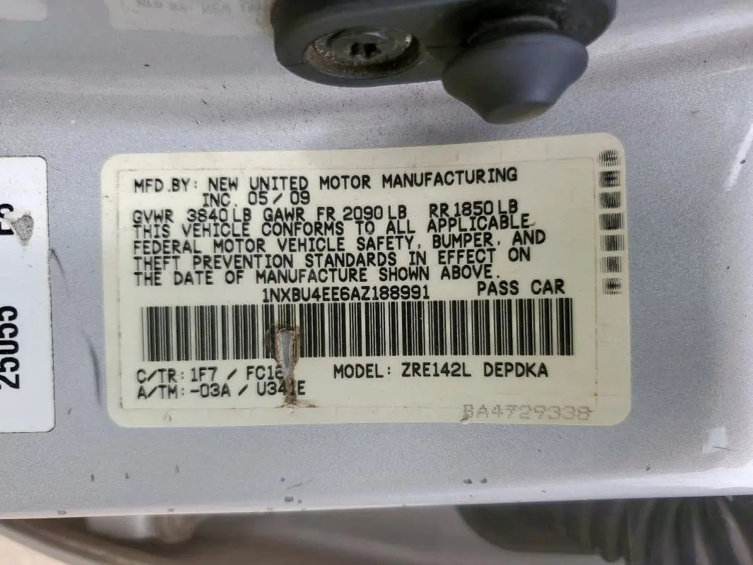 2010 TOYOTA COROLLA BASE  
