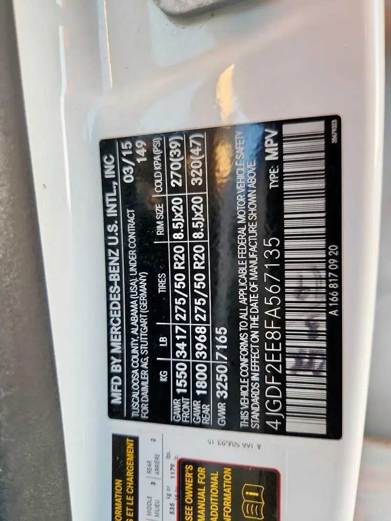 2015 MERCEDES-BENZ GL 350 BLUETEC  