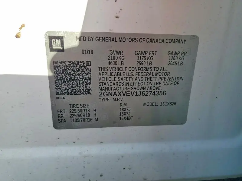 2018 CHEVROLET EQUINOX PREMIER  