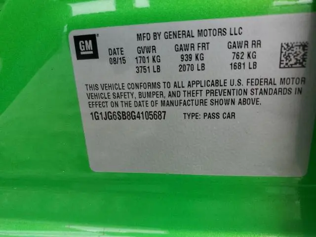 2016 CHEVROLET SONIC RS