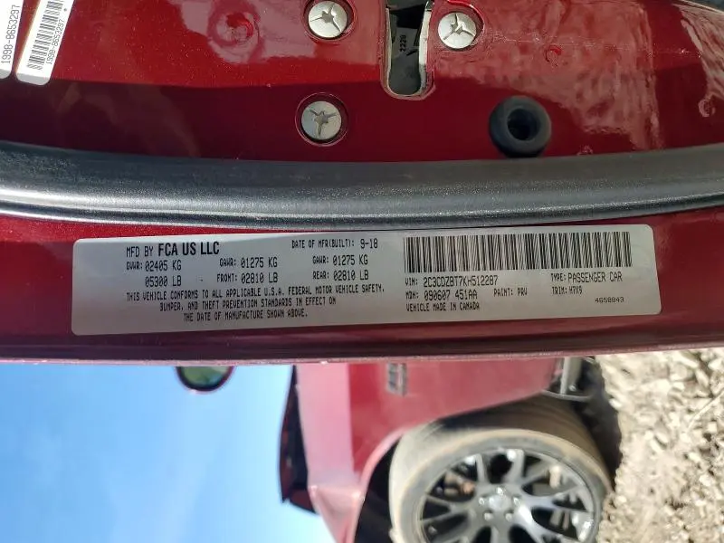 2019 DODGE CHALLENGER R  