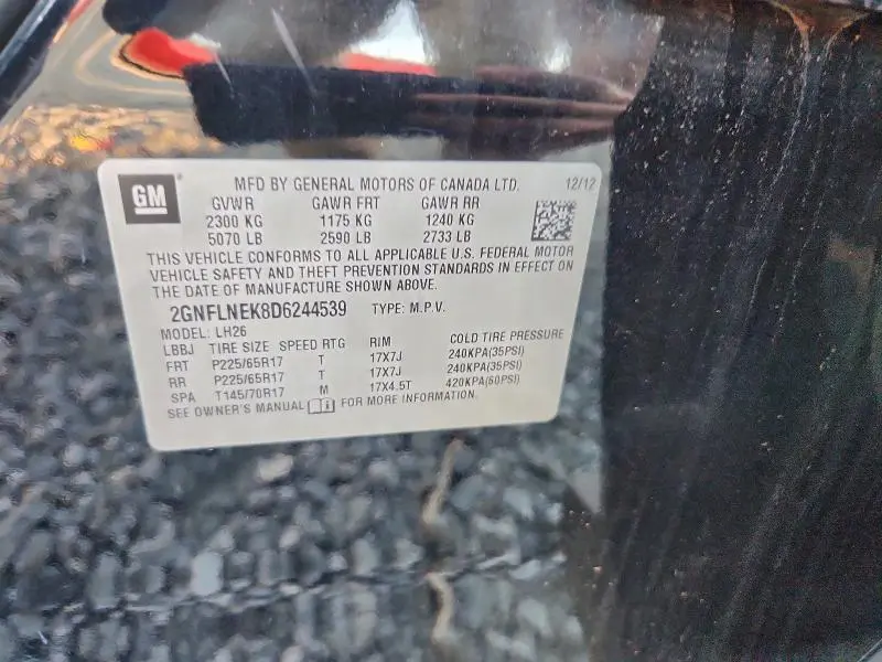 2013 CHEVROLET EQUINOX LT  