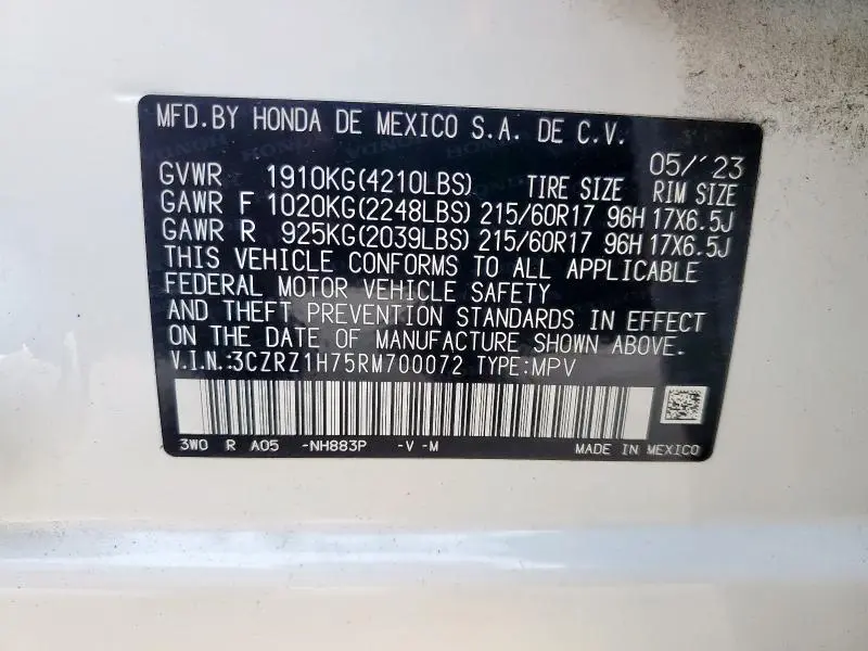 2024 HONDA HR-V EXL  