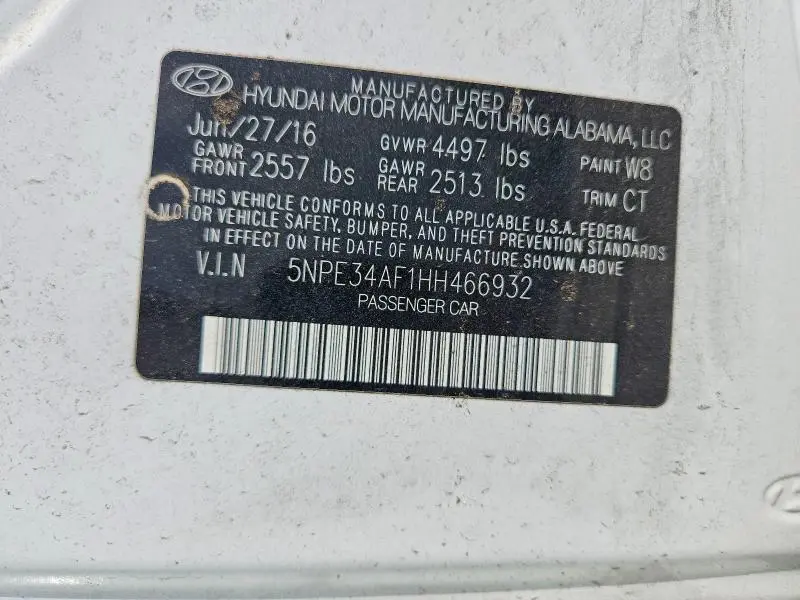 2017 HYUNDAI SONATA SPORT  