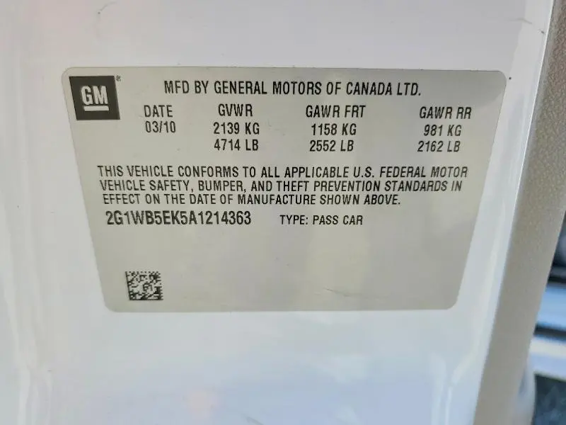 2010 CHEVROLET IMPALA LT  