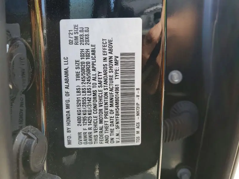 2021 HONDA PASSPORT EXL  