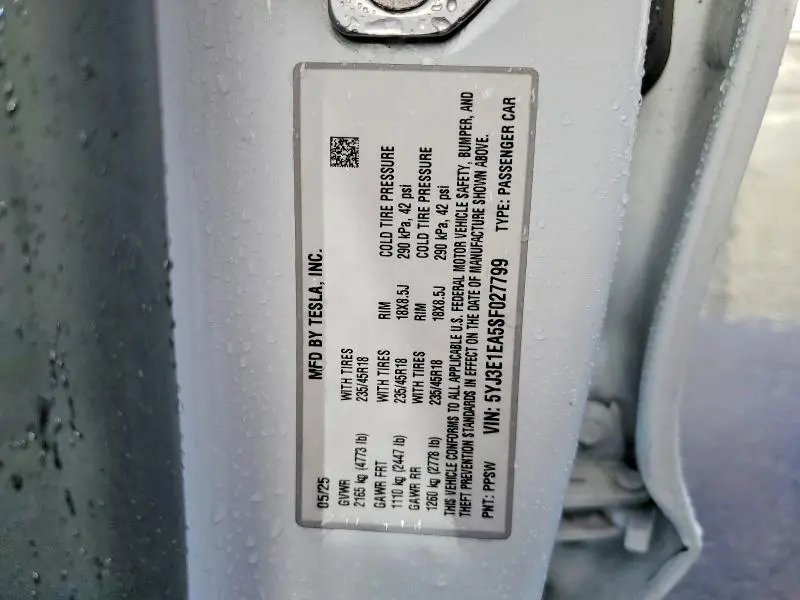 2025 TESLA MODEL 3   