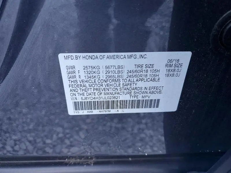 2018 ACURA MDX   