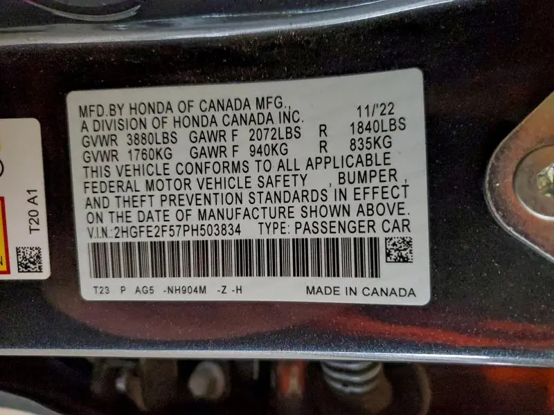 2023 HONDA CIVIC SPORT  