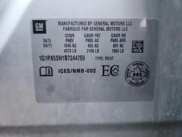 2011 CHEVROLET CRUZE LS  