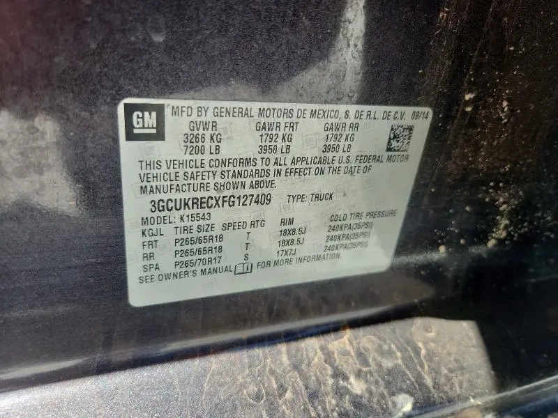 2015 CHEVROLET SILVERADO K1500 LT  