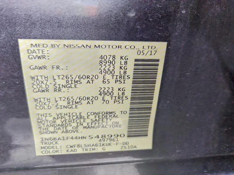 2017 NISSAN TITAN XD SL  