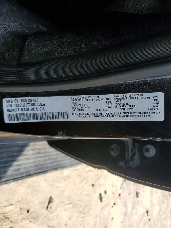 2022 RAM 1500 LARAMIE  
