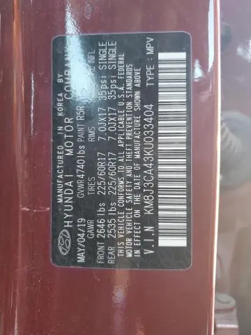 2019 HYUNDAI TUCSON LIMITED  