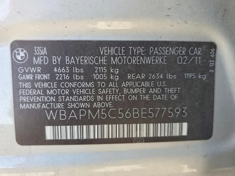 2011 BMW 335 I  