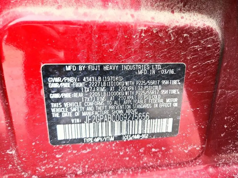 2016 SUBARU CROSSTREK PREMIUM  