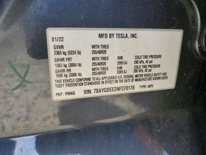 2022 TESLA MODEL Y   