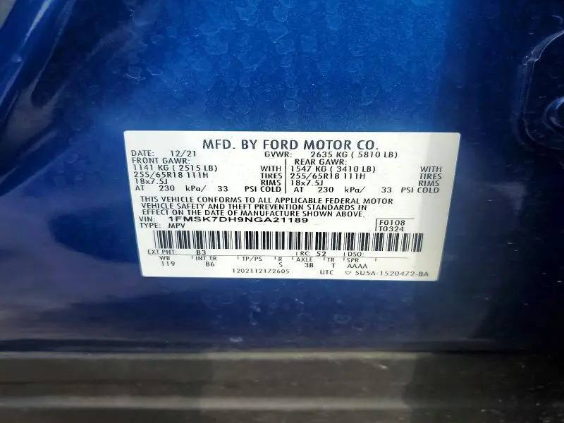2022 FORD EXPLORER XLT  